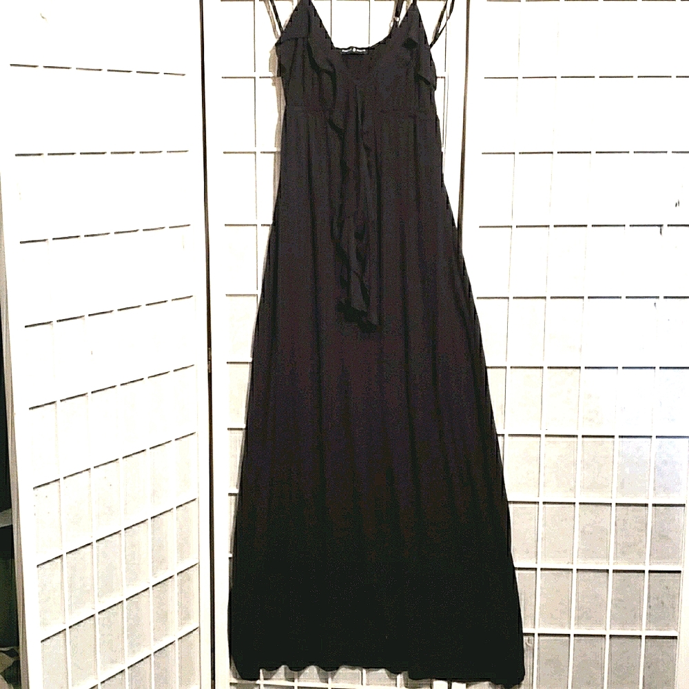 TAMMY MARS BLK COTTON STRAP MAXI SZ S